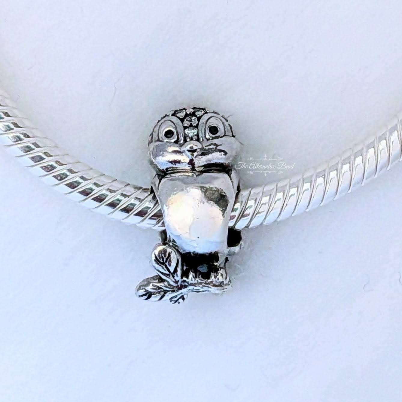 Pandora Snow White bird silver charm with cubic zirconia (797166CZ