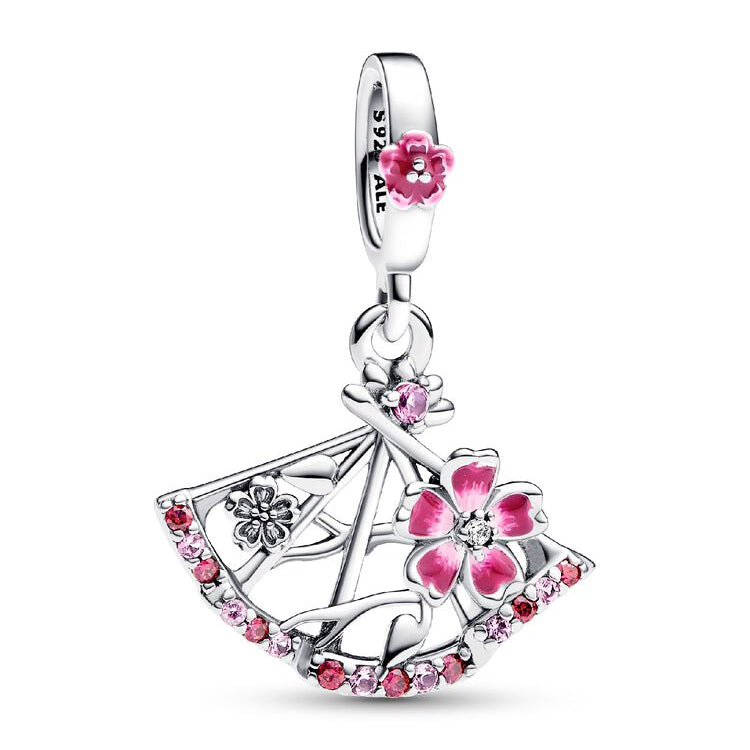 Pandora Xiao Qiao Peach Blossom Fan Pendant Charm (793194C01