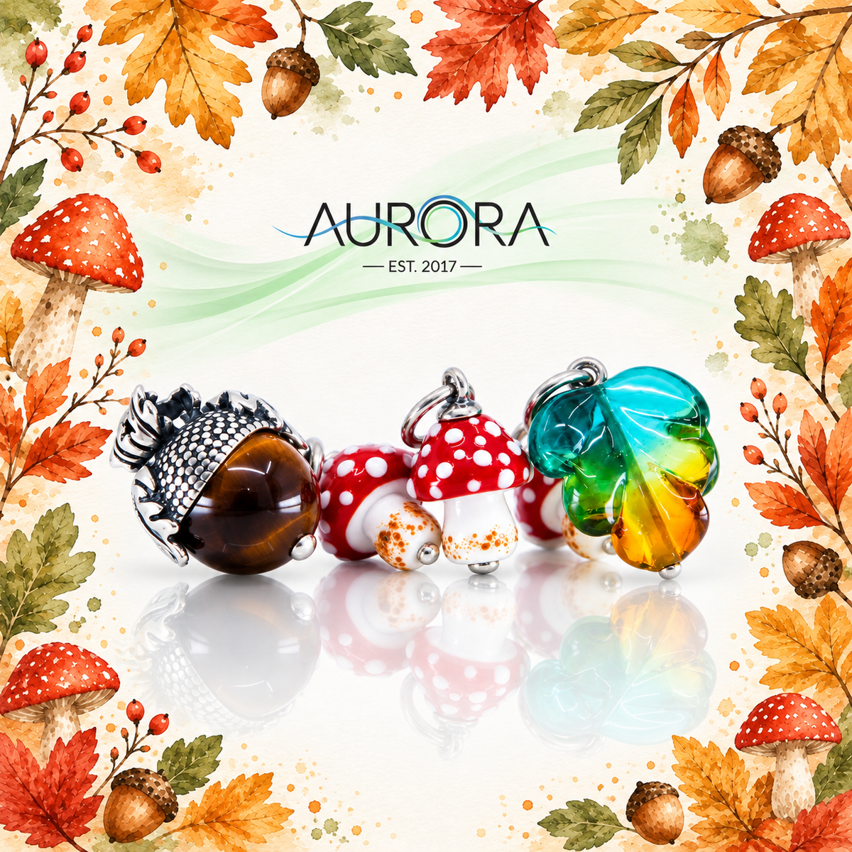 Autumn Magic in Glass & Gemstone: The Aurora Charm Autumn Collection