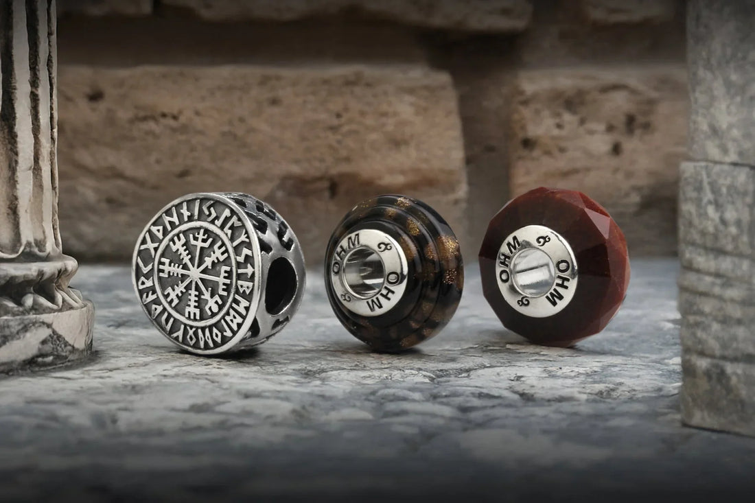 OHM Beads June 2025 collection Vegvisir Guidance, Sigrún’s Direction, Heimdall Charms