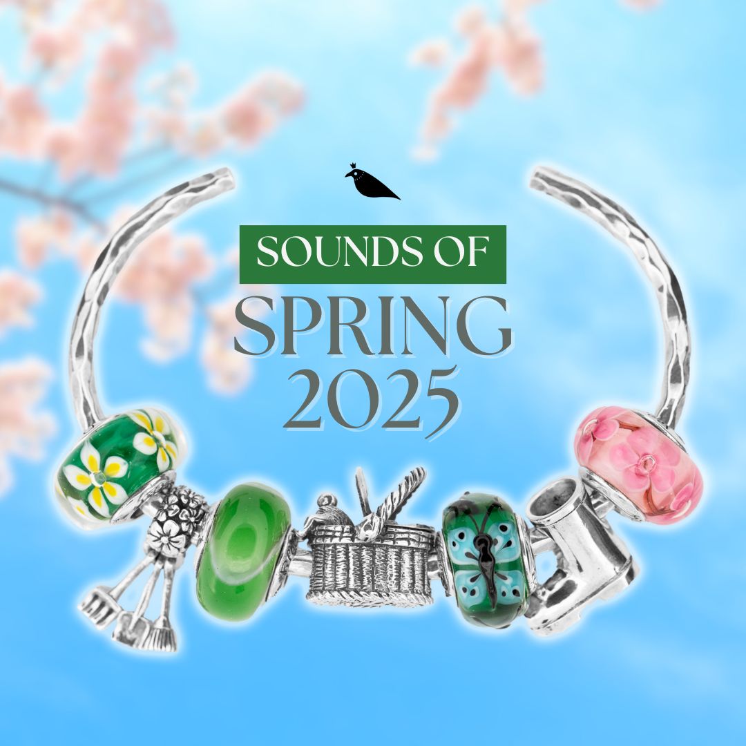 Black Raven Beads Sounds of Spring Collection Charms on a Bangle