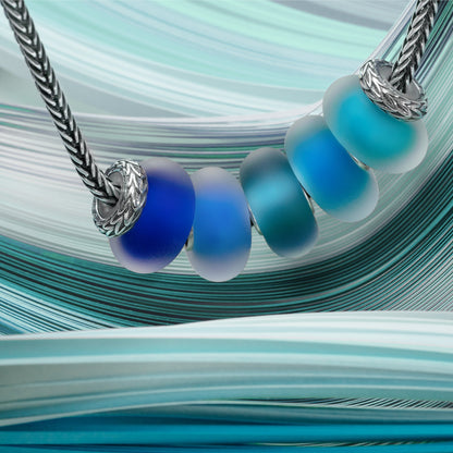 Blue; Silver Elfbeads Ocean Blue Frost Charm by The Alternative Bead 