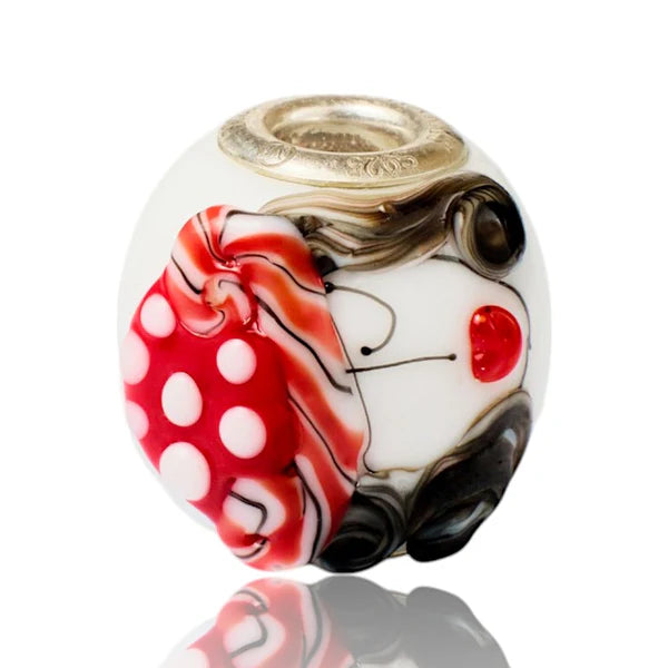 VIP-CHARMS Crimson Muse Murano Glass Bead red; white glass Bead by The Alternative Bead. Your official VIP-CHARMS Retailer from Germany