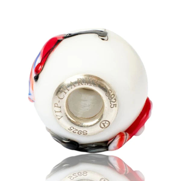VIP-CHARMS Crimson Muse Murano Glass Bead red; white glass Bead by The Alternative Bead. Your official VIP-CHARMS Retailer from Germany