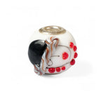 VIP-CHARMS Coffee Muse Murano Glass Bead white; red glass Bead by The Alternative Bead. Your official VIP-CHARMS Retailer from Germany