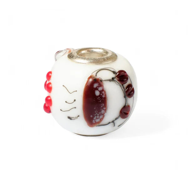 VIP-CHARMS Coffee Muse Murano Glass Bead white; red glass Bead by The Alternative Bead. Your official VIP-CHARMS Retailer from Germany