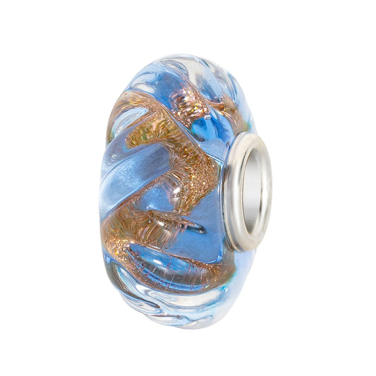 Blue; Silver Elfbeads Forget-Me-Not Gold Sprinkles Roll Charm by The Alternative Bead 