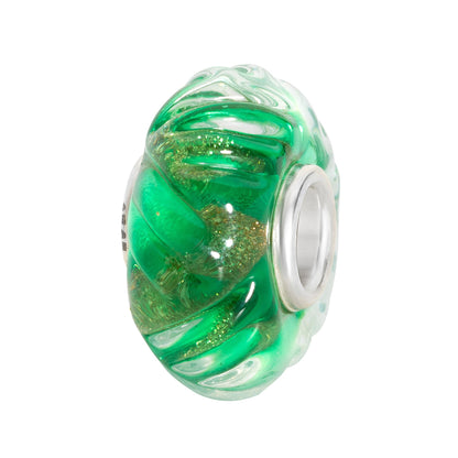 Green; Silver Elfbeads Kiwi Gold Sprinkles Roll Charm by The Alternative Bead 