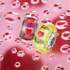 Elfbeads Intriguing Hearts Pink  glass Bead by The Alternative Bead. Your official Elfbeads Retailer from Germany
