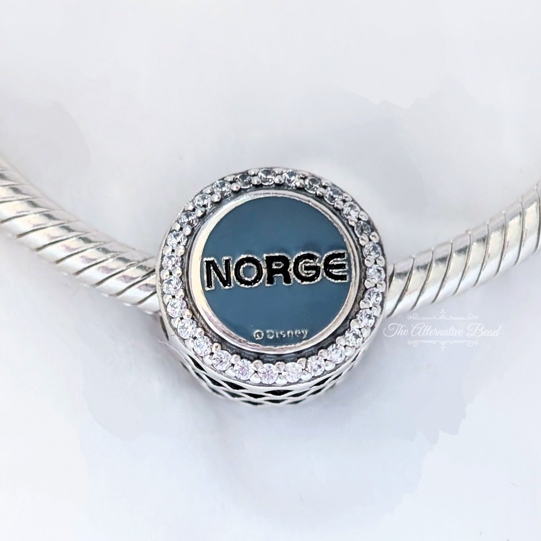 Disney x Pandora Mickey Mouse Norway (EPCOT World Showcase) silver and blue and beige sterling-silver and enamel Bead by The Alternative Bead. Your official Disney x Pandora Retailer from Germany