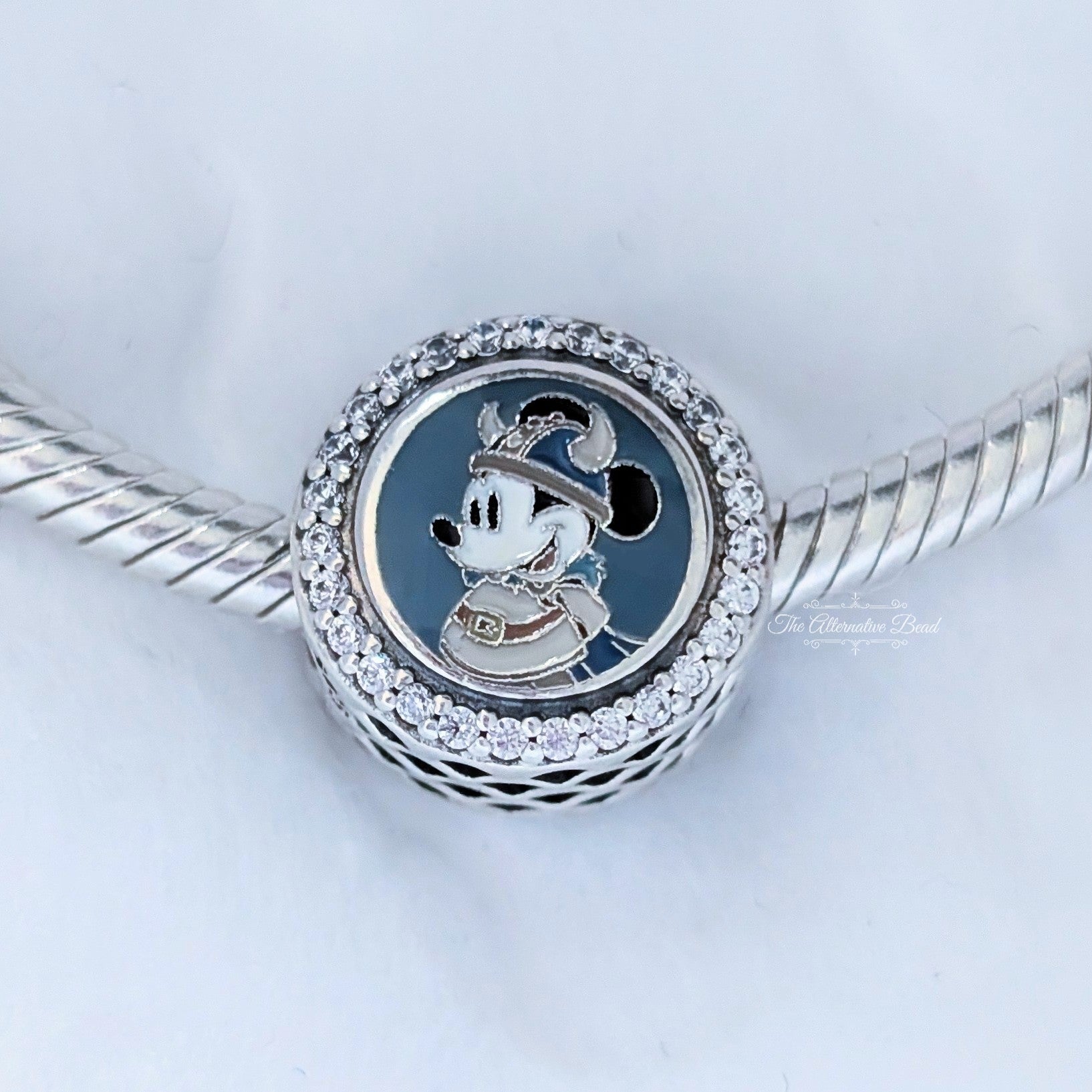 Disney x Pandora Mickey Mouse Norway (EPCOT World Showcase) silver and blue and beige sterling-silver and enamel Bead by The Alternative Bead. Your official Disney x Pandora Retailer from Germany