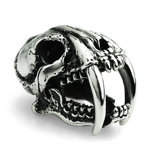 OHM Beads Sabertooth Skull (AAA136)  sterling-silver Bead The Alternative Bead