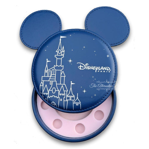 Compact mirror with Disneyland Paris design featuring a castle and blue ears.