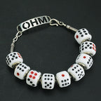 OHM Beads GOTM NO. 53 Lucky Roll white; dots glass Bead by The Alternative Bead. Your official OHM Beads Retailer from Germany