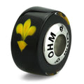 OHM Beads Fleur De Lis - Limited Edition black glass Bead The Alternative Bead