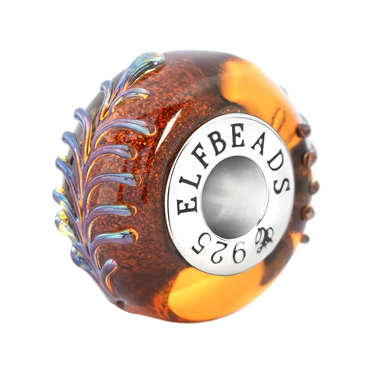 Elfbeads Amber Fern orange glass Bead by The Alternative Bead. Your official Elfbeads Retailer from Germany