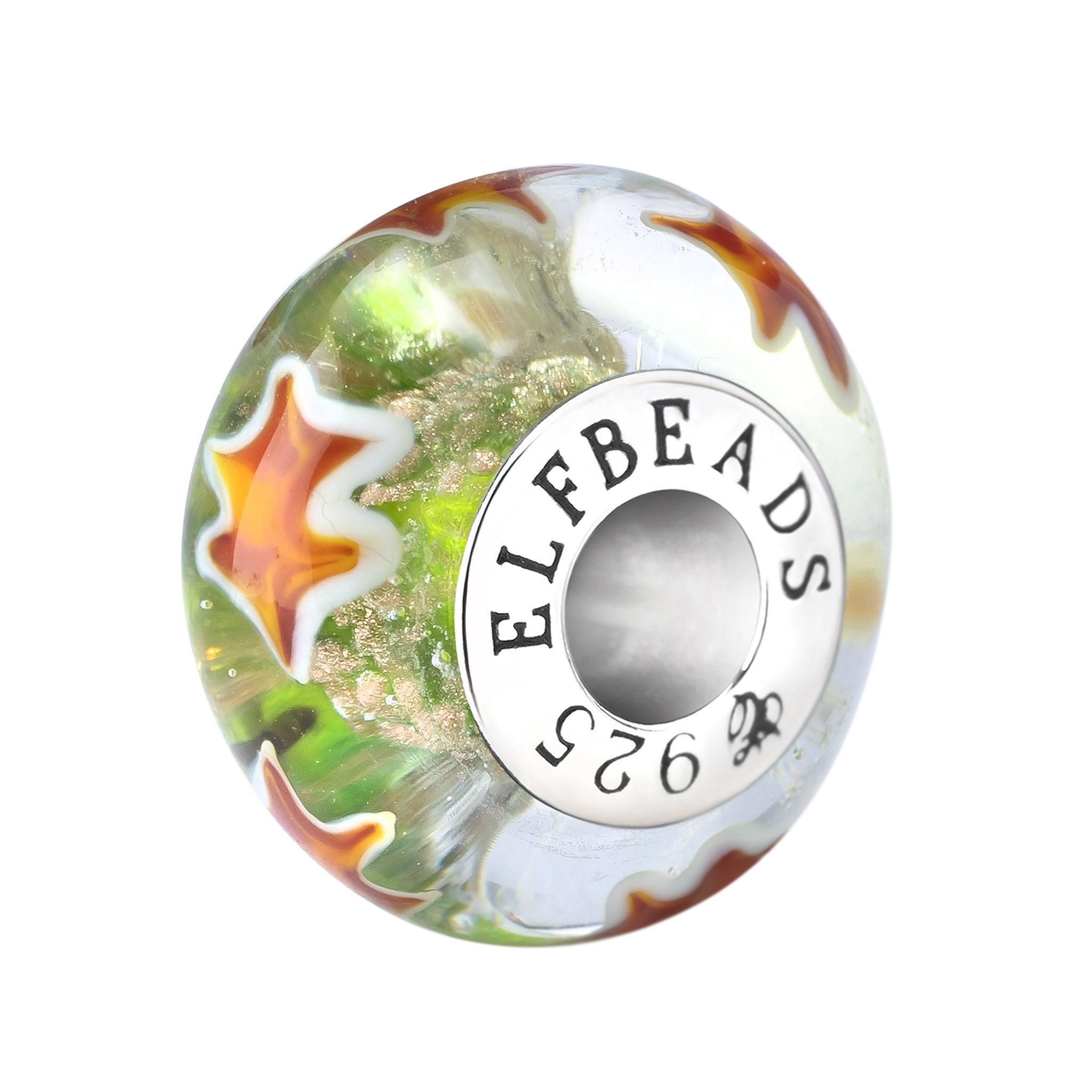 Elfbeads Amberleaf Alchemy green; brown glass Bead by The Alternative Bead. Your official Elfbeads Retailer from Germany