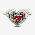 Praan Apollo Heart Charm silver; red; yellow sterling-silver; enamel Bead by The Alternative Bead. Your official Praan Retailer from Germany