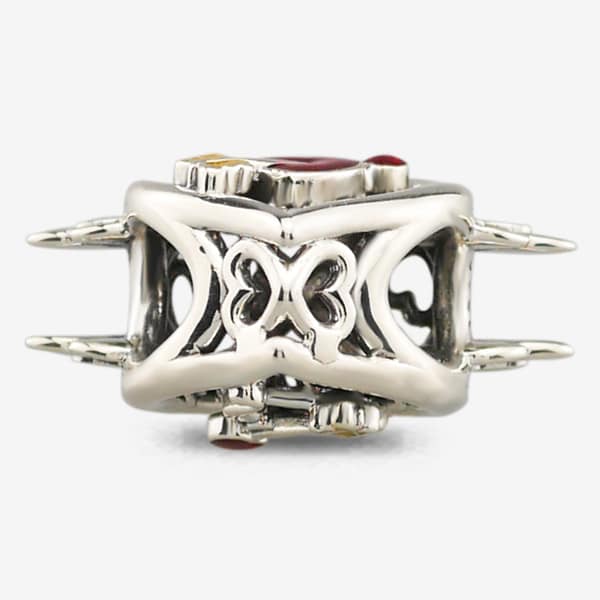 Praan Apollo Heart Charm silver and red and yellow sterling-silver and enamel Bead by The Alternative Bead. Your official Praan Retailer from Germany