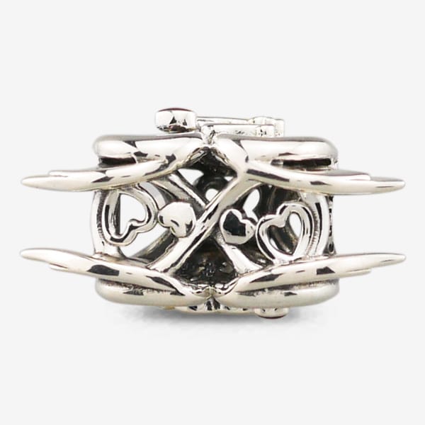 Praan Apollo Heart Charm silver and red and yellow sterling-silver and enamel Bead by The Alternative Bead. Your official Praan Retailer from Germany