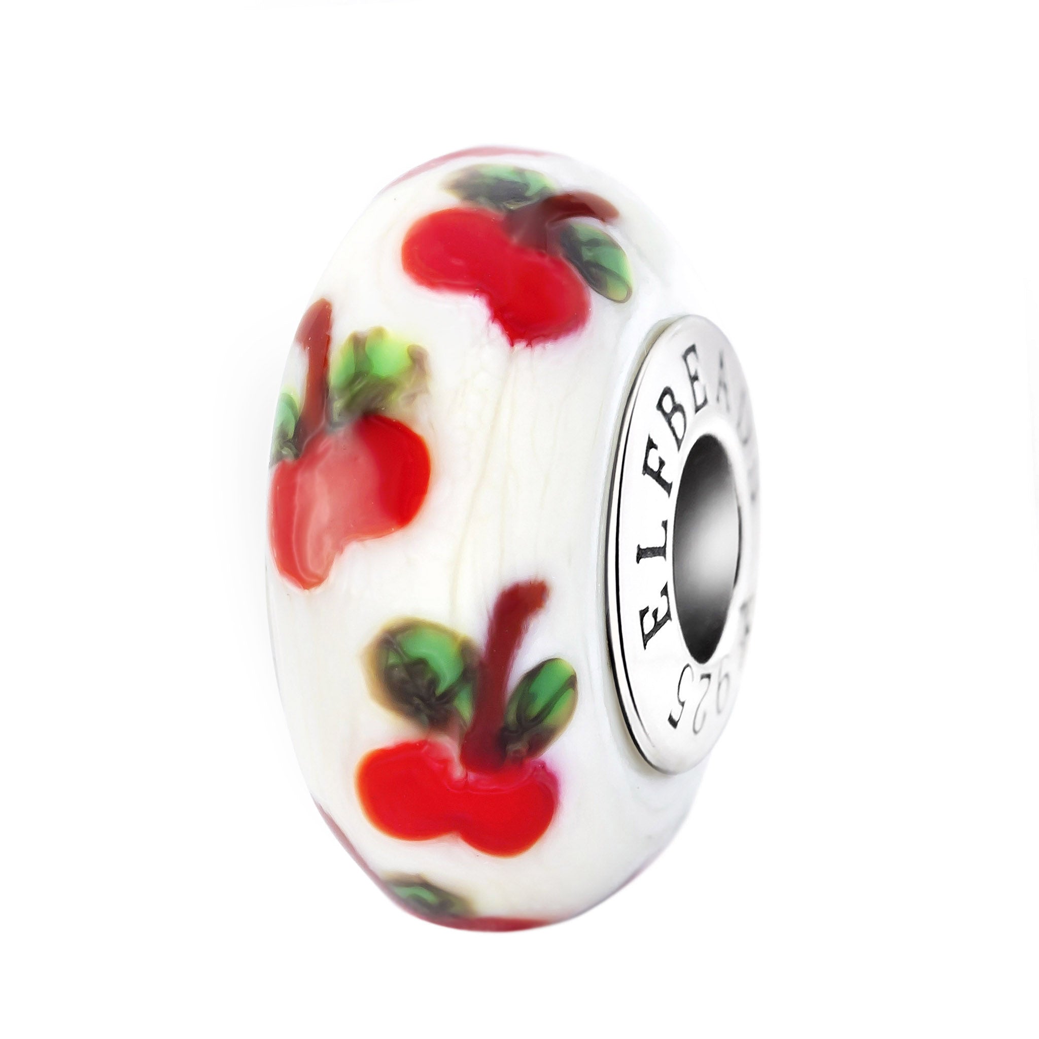 Elfbeads Apple Feast white; red glass Bead by The Alternative Bead. Your official Elfbeads Retailer from Germany