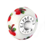 Elfbeads Apple Feast white; red glass Bead by The Alternative Bead. Your official Elfbeads Retailer from Germany
