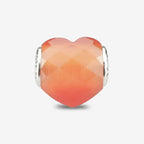 Praan Apricot Cat’s Eye Faceted Glass Heart Charm orange natural-stone Bead by The Alternative Bead. Your official Praan Retailer from Germany