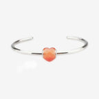 Praan Apricot Cat’s Eye Faceted Glass Heart Charm orange natural-stone Bead by The Alternative Bead. Your official Praan Retailer from Germany