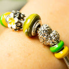 Aurora Charm Autumn Morning Murano Glass Bead yellow; green glass Bead by The Alternative Bead. Your official Aurora Charm Retailer from Germany