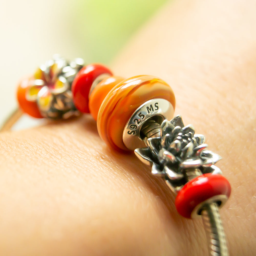 Aurora Charm Autumn Evening Murano Glass Bead brown; orange glass Bead by The Alternative Bead. Your official Aurora Charm Retailer from Germany