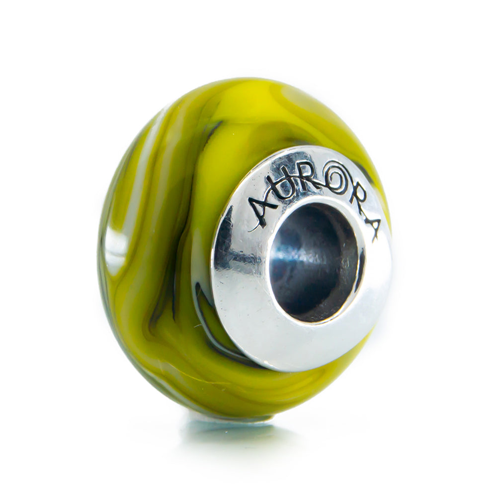 Aurora Charm Autumn Morning Murano Glass Bead yellow; green glass Bead by The Alternative Bead. Your official Aurora Charm Retailer from Germany