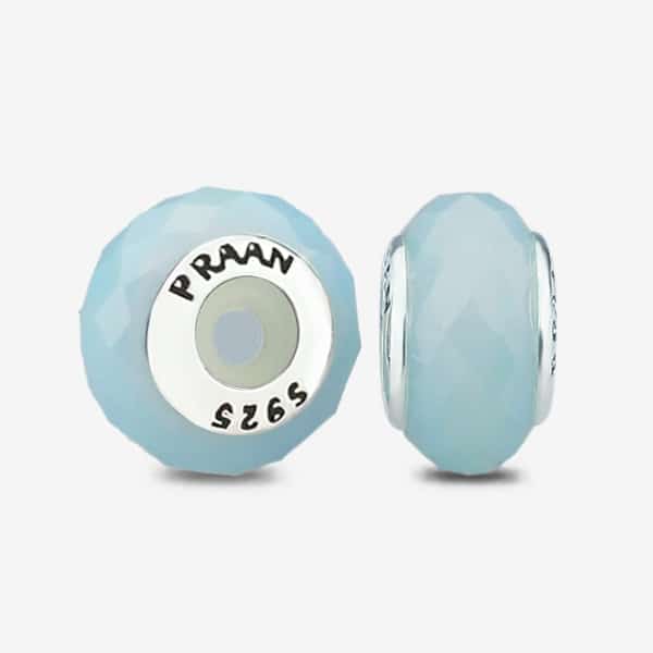 Praan Baby Blue Opal Crystal Stopper Charms blue crystal Stopper by The Alternative Bead. Your official Praan Retailer from Germany