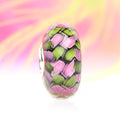 Ogerbeads Bead of the Month April – 2024 pink and green glass Bead by The Alternative Bead. Your official Ogerbeads Retailer from Germany
