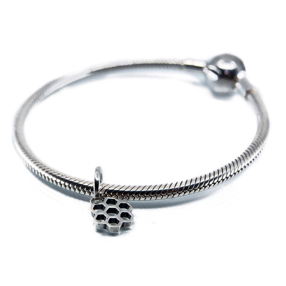 Aurora Charm Honeycomb Harmony Charm silver sterling-silver Dangle by The Alternative Bead. Your official Aurora Charm Retailer from Germany