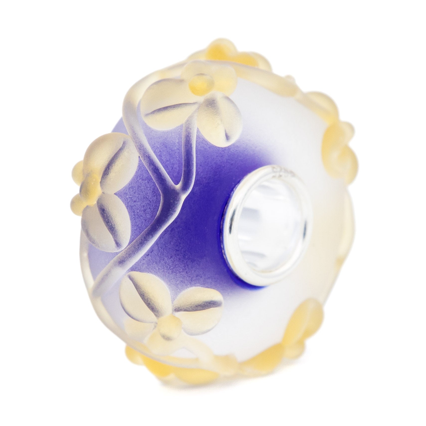 Elfbeads Beige Blue Flowertwig Frost  glass Bead by The Alternative Bead. Your official Elfbeads Retailer from Germany