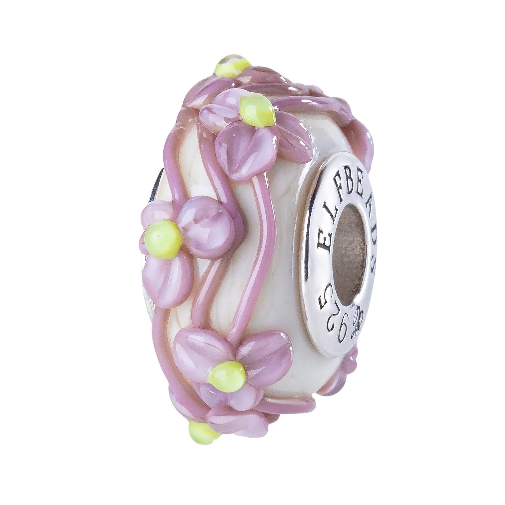 Elfbeads Blackberry Lime Caramel Flowertwig  glass Bead by The Alternative Bead. Your official Elfbeads Retailer from Germany