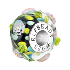 Elfbeads Bloom Sonata black; floral glass Bead by The Alternative Bead. Your official Elfbeads Retailer from Germany