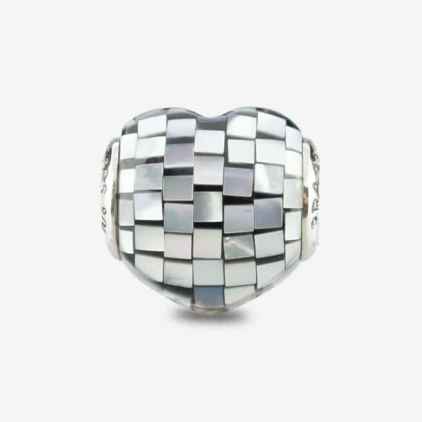 Praan Blue Steel Mother Of Pearl Heart Charm silver mother-of-pearl Bead by The Alternative Bead. Your official Praan Retailer from Germany