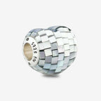 Praan Blue Steel Mother Of Pearl Heart Charm silver mother-of-pearl Bead by The Alternative Bead. Your official Praan Retailer from Germany