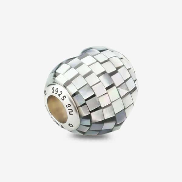 Praan Blue Steel Mother Of Pearl Heart Charm silver mother-of-pearl Bead by The Alternative Bead. Your official Praan Retailer from Germany