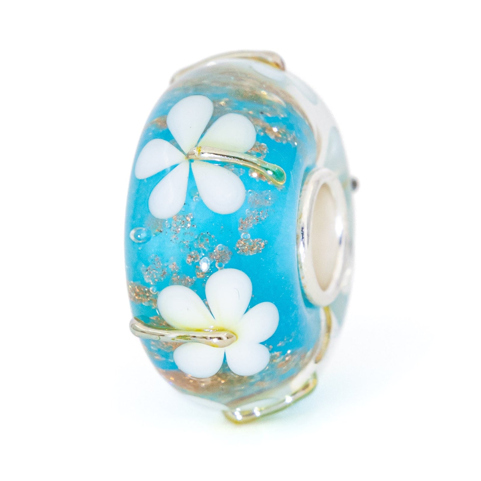 Elfbeads Blue Lagoon Dandelions  glass Bead by The Alternative Bead. Your official Elfbeads Retailer from Germany