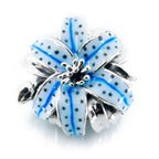 Aurora Charm Blue Tiger Lily Charm silver; blue sterling-silver; enamel Bead by The Alternative Bead. Your official Aurora Charm Retailer from Germany