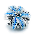 Aurora Charm Blue Tiger Lily Charm silver; blue sterling-silver; enamel Bead by The Alternative Bead. Your official Aurora Charm Retailer from Germany