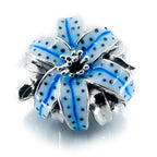 Aurora Charm Blue Tiger Lily Charm silver; blue sterling-silver; enamel Bead by The Alternative Bead. Your official Aurora Charm Retailer from Germany