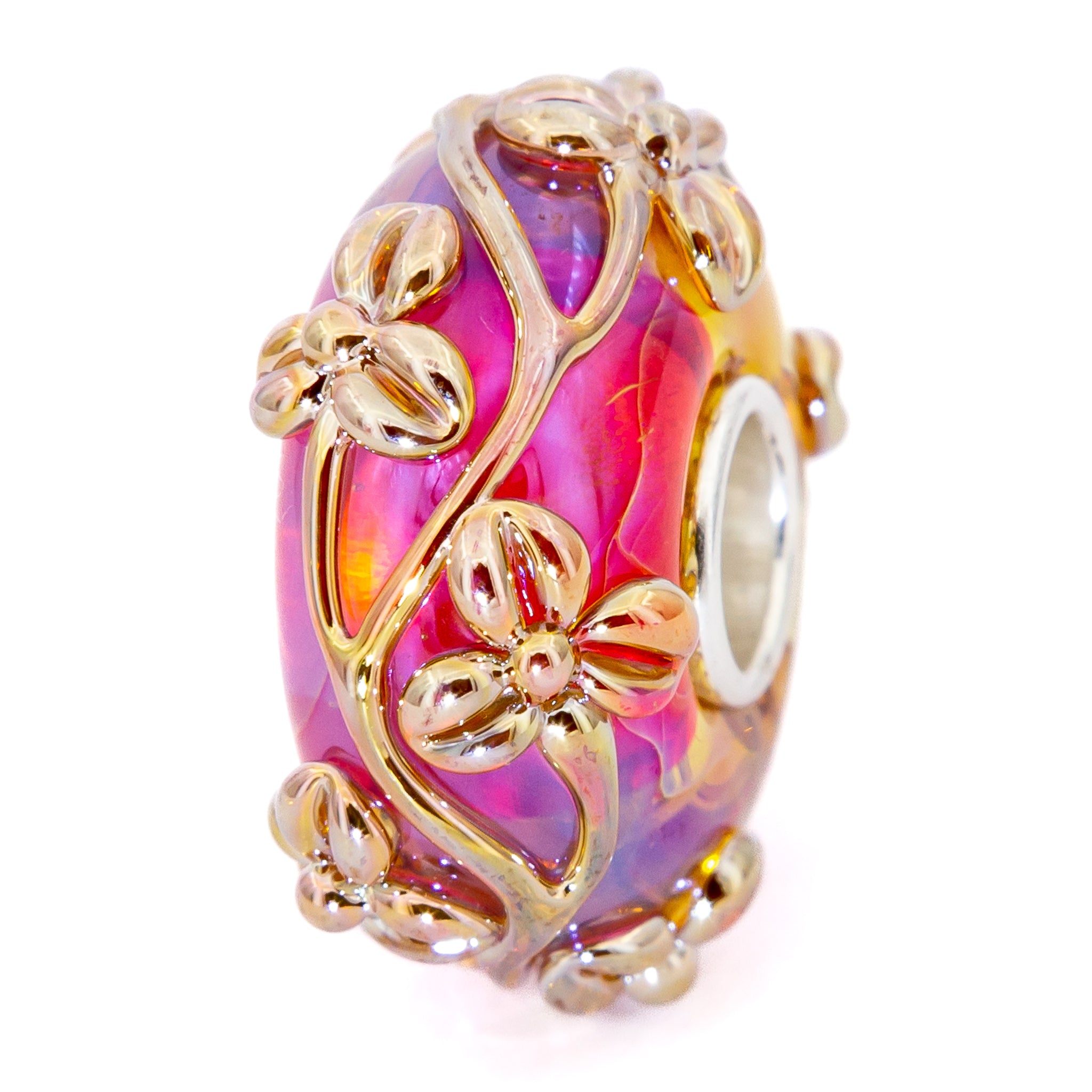 Elfbeads Blush Gold Flowertwig gold; pink; orange glass Bead by The Alternative Bead. Your official Elfbeads Retailer from Germany