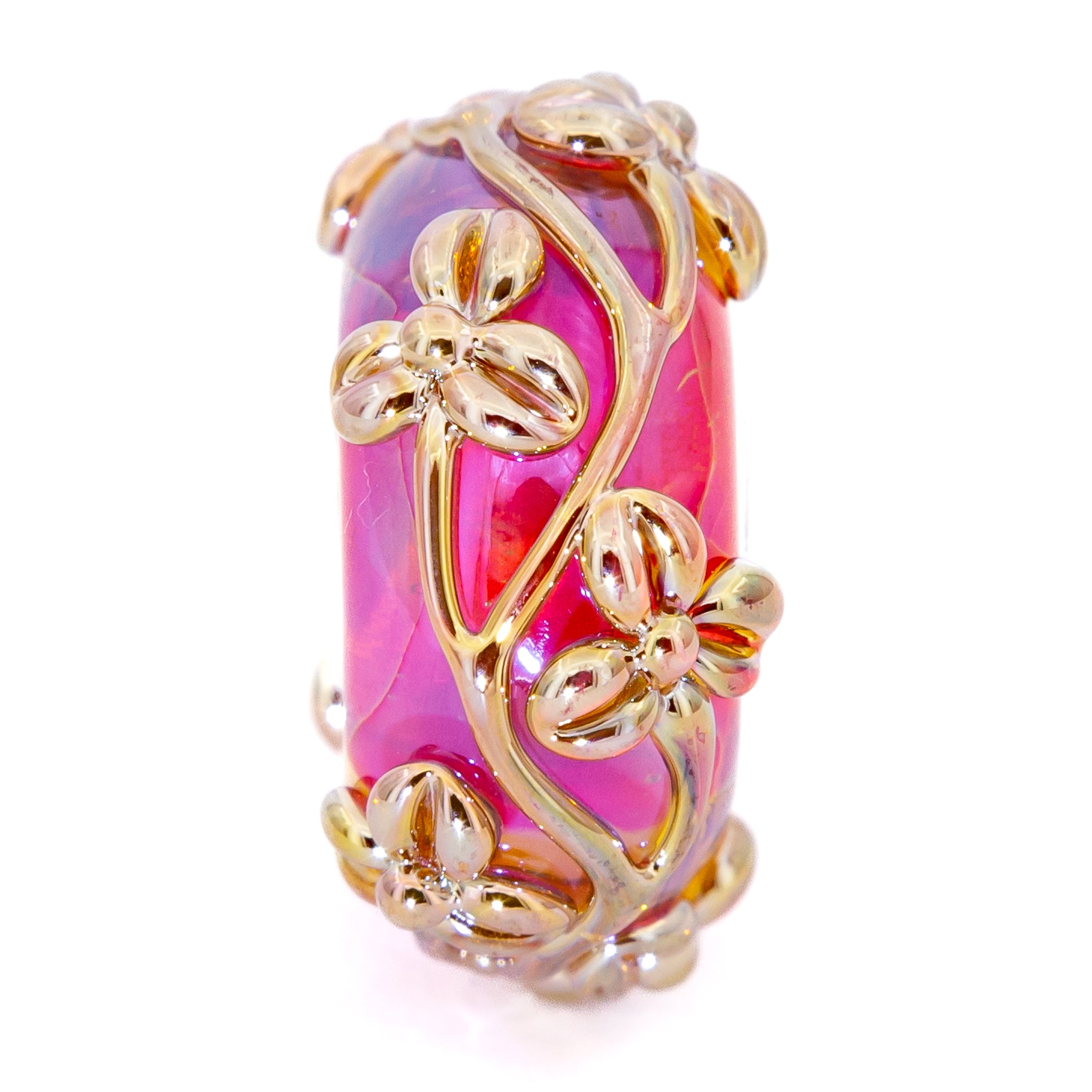 Elfbeads Blush Gold Flowertwig gold; pink; orange glass Bead by The Alternative Bead. Your official Elfbeads Retailer from Germany