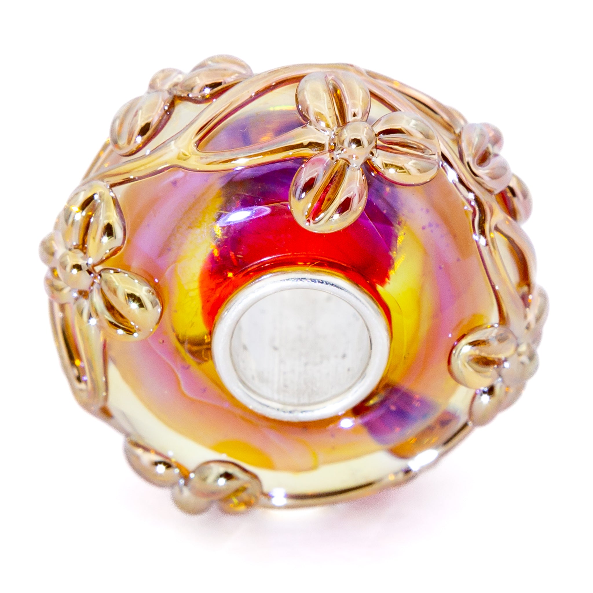 Elfbeads Blush Gold Flowertwig gold; pink; orange glass Bead by The Alternative Bead. Your official Elfbeads Retailer from Germany