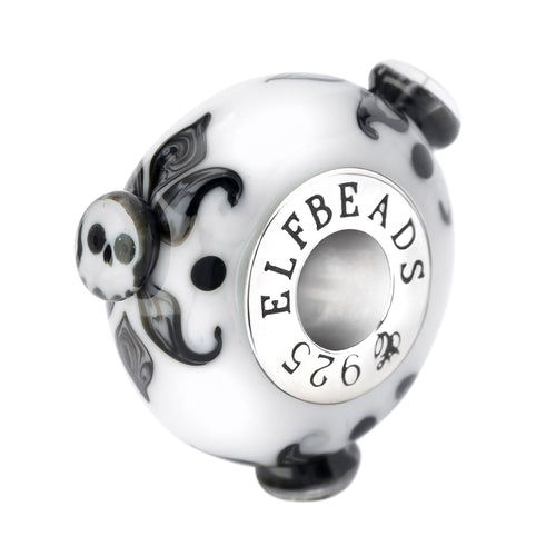 Elfbeads Bone Blossom black; white glass Bead by The Alternative Bead. Your official Elfbeads Retailer from Germany