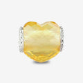 Praan Buttercup Heart Charm yellow crystal Bead by The Alternative Bead. Your official Praan Retailer from Germany