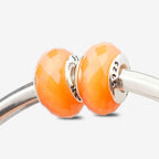 Praan Butterscotch Orange Cat’s Eye Stone Glass Stopper Charms orange natural-stone Stopper by The Alternative Bead. Your official Praan Retailer from Germany